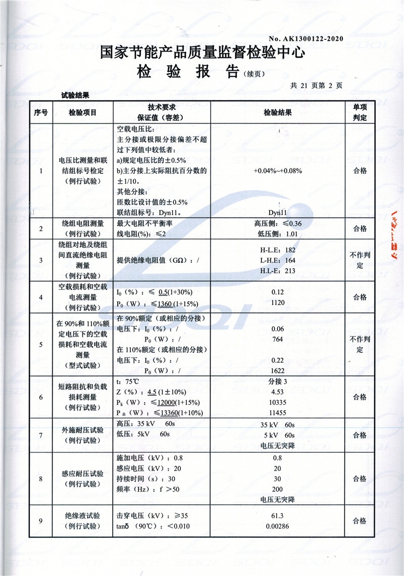 高低压试验报告-S11-1250鲁山鲁山鲁山油浸式变压器-2.jpg